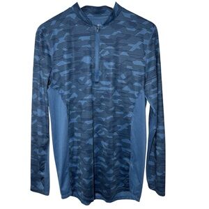 Under Armour Shirt Men Combine Training 1/4 Zip Medium Blue HeatGear Long Sleeve